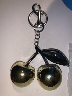 Cherry Keychain Charm - Gold & Silver